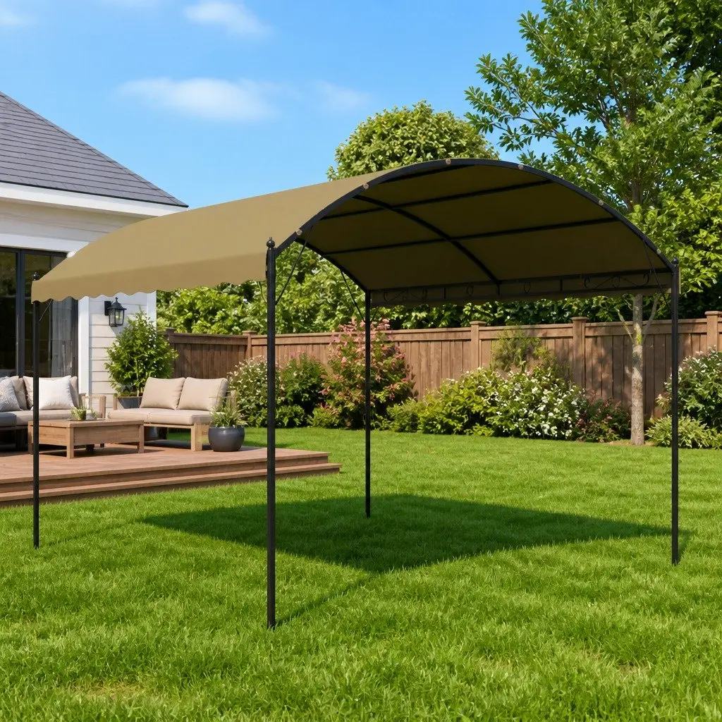 4x3x2.6m Gazebo with Taupe Polyester Canopy