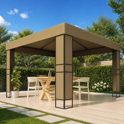 3x3x2.7m Taupe Garden Gazebo with Sturdy Design