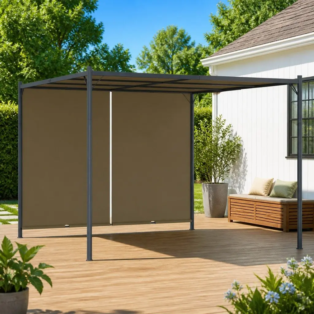 Garden Pergola Outdoor Use 3x3m Retractable Sliding Roof Canopy