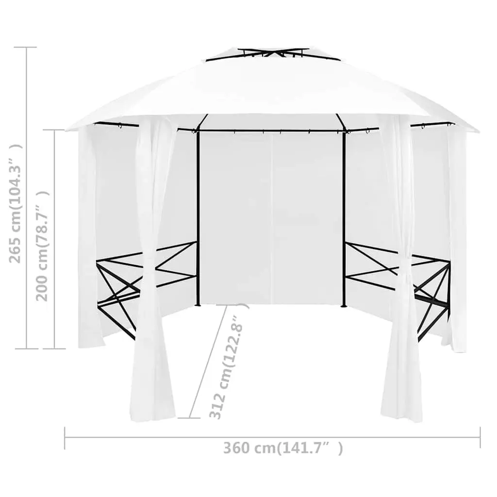 Garden Marquee Gazebo Outdoor Canopy with Curtains 360x312x265cm