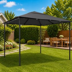 4x4x3 m Gazebo: Anthracite, Steel Frame, Oxford Fabric