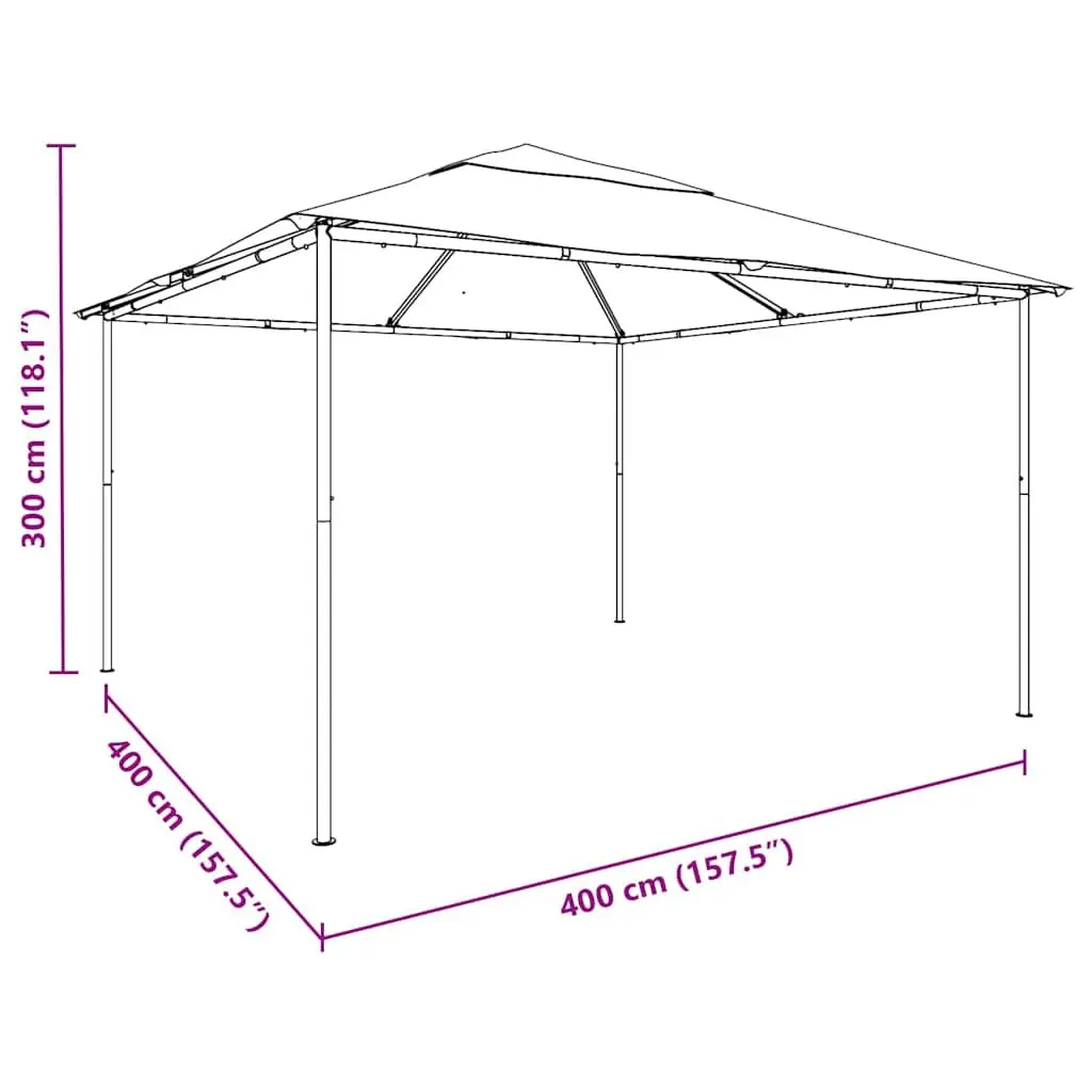 Gazebo Outdoor Shelter 4x4x3 m Anthracite Garden Canopy
