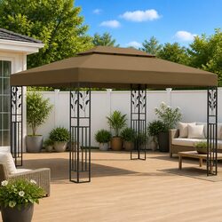 Garden Gazebo 3x4m Specifications: Durable Taupe Canopy