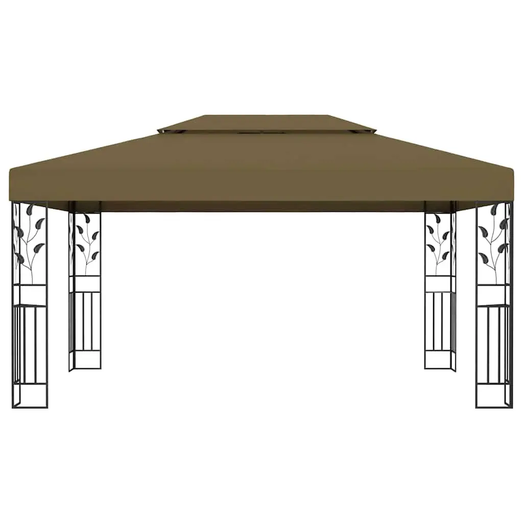 Garden Gazebo Outdoor 3x4m Double Roof Sunshade Taupe Cover
