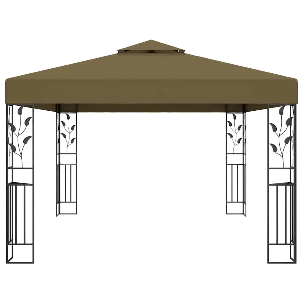 Garden Gazebo Outdoor 3x4m Double Roof Sunshade Taupe Cover