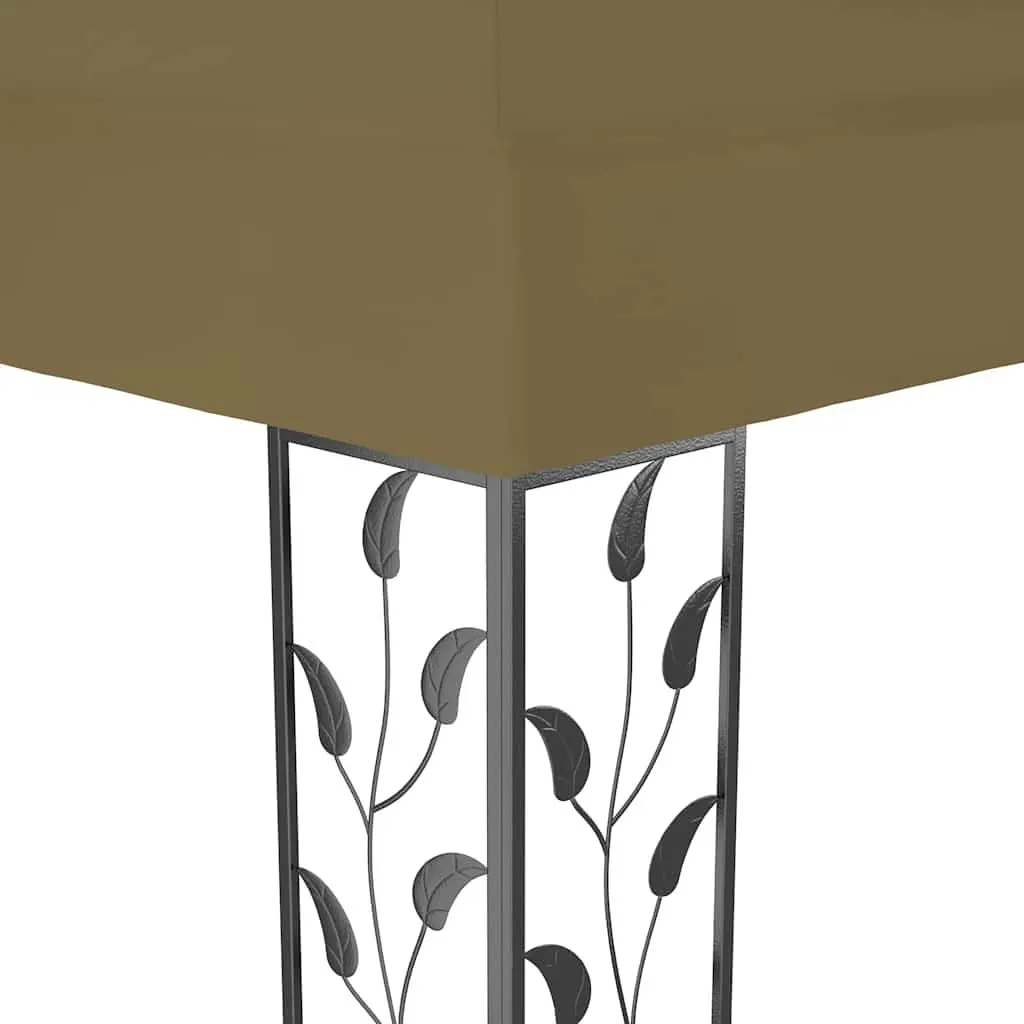 Garden Gazebo Outdoor 3x4m Double Roof Sunshade Taupe Cover