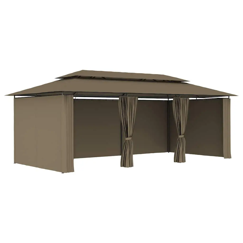 Outdoor Gazebo with Curtains Sunshade Canopy Party Tent Garden Backyard