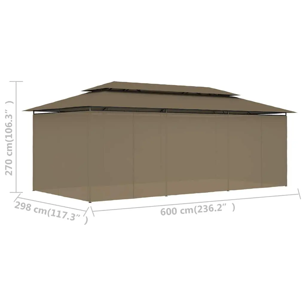 Outdoor Gazebo with Curtains Sunshade Canopy Party Tent Garden Backyard
