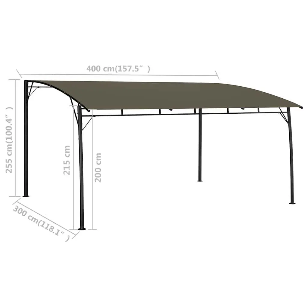 Garden Awning Outdoor Canopy 4x3x2.55m Patio Shelter Taupe