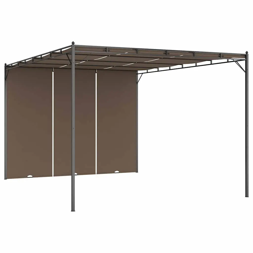 Garden Gazebo Outdoor Shelter 4x3m Steel Frame with Side Curtain Taupe