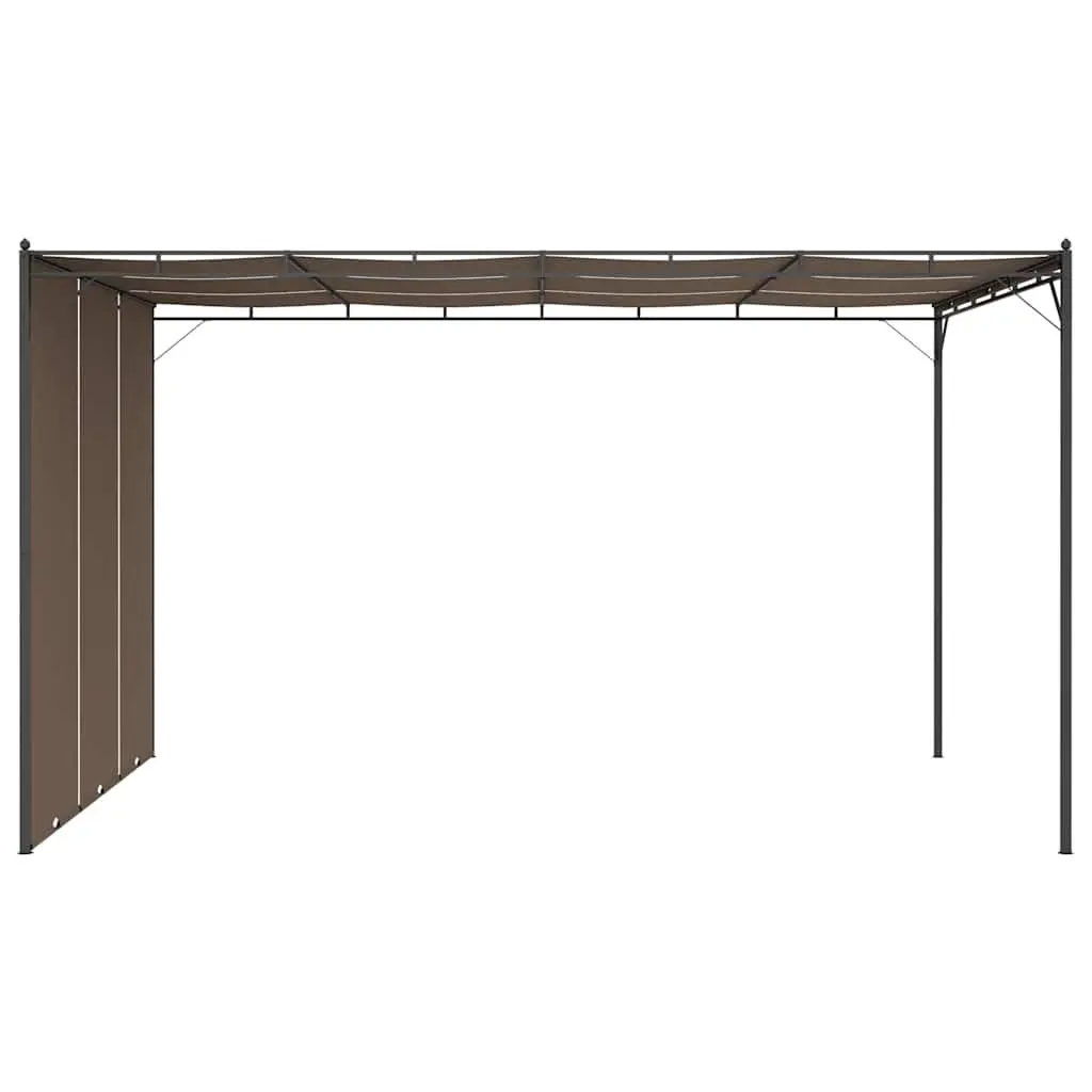 Garden Gazebo Outdoor Shelter 4x3m Steel Frame with Side Curtain Taupe