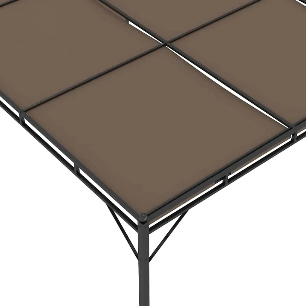 Garden Gazebo Outdoor Shelter 4x3m Steel Frame with Side Curtain Taupe