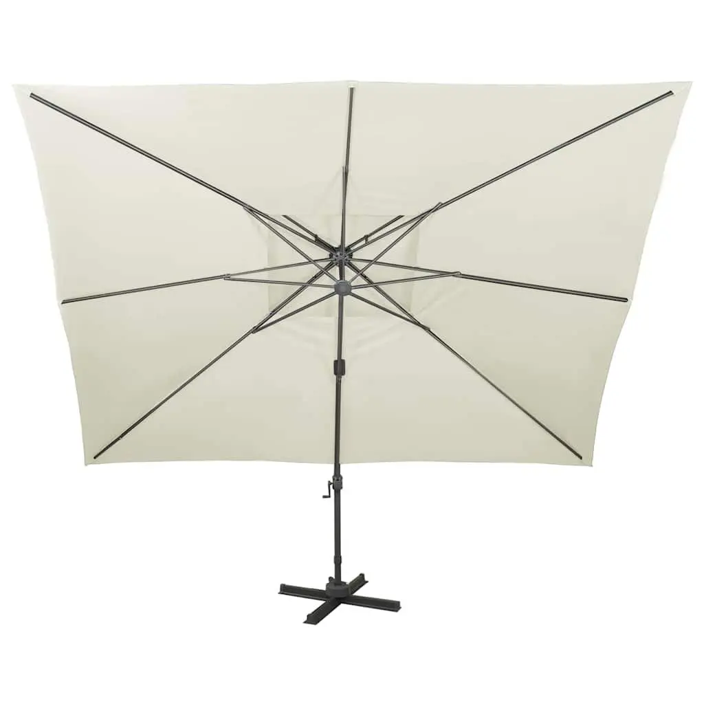 Cantilever Garden Parasol Outdoor Shade Umbrella Double Top 400 x 300 cm