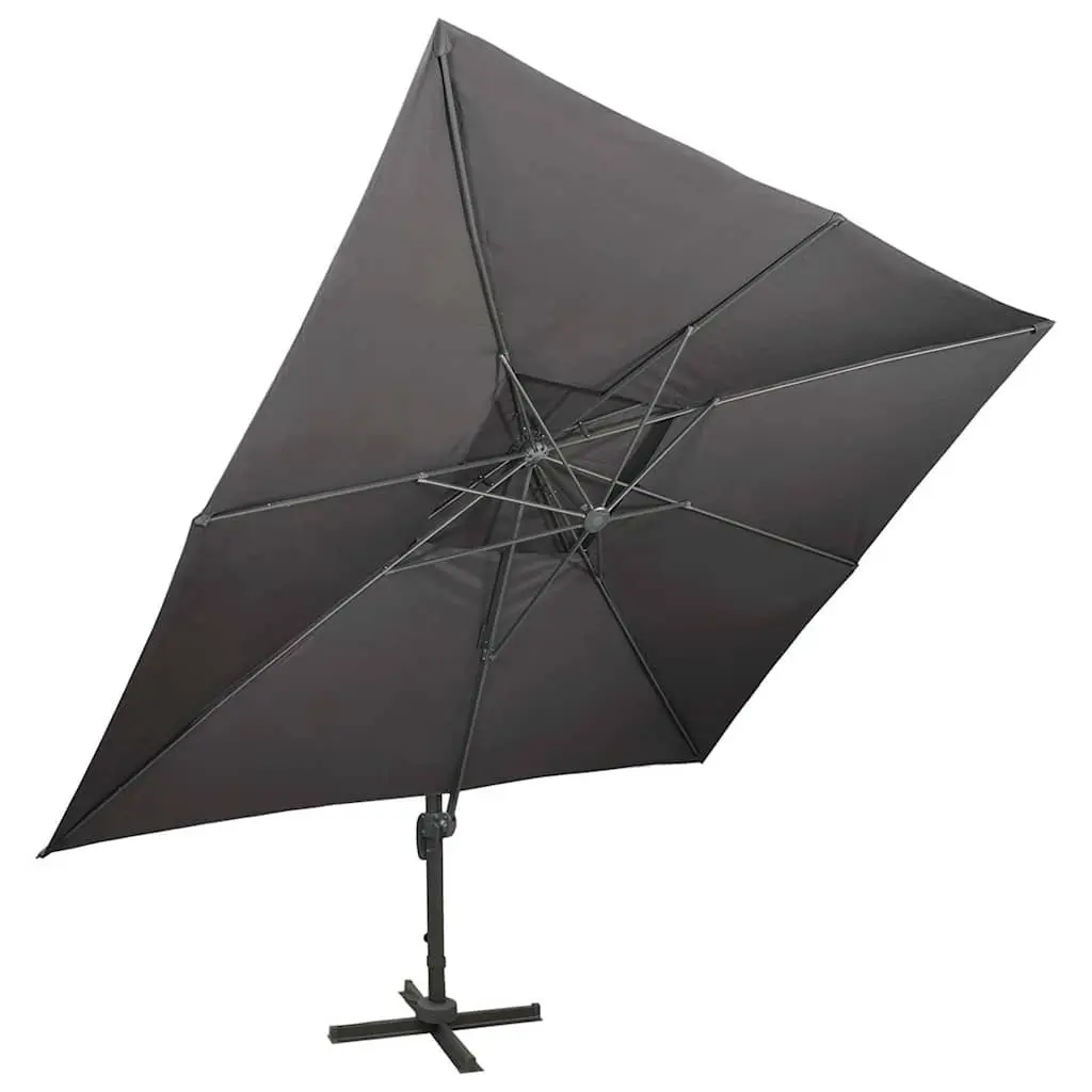 Cantilever Garden Parasol Double Top Anthracite Outdoor Sunshade Umbrella