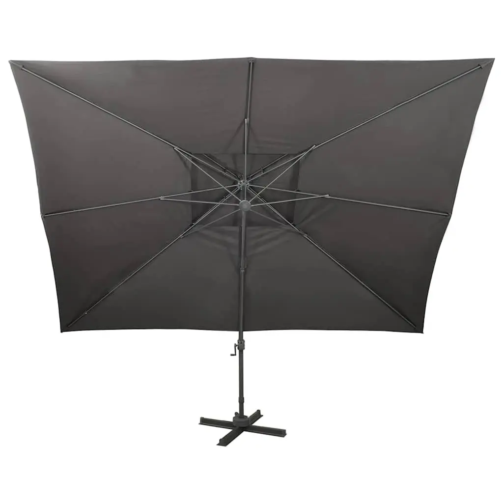 Cantilever Garden Parasol Double Top Anthracite Outdoor Sunshade Umbrella