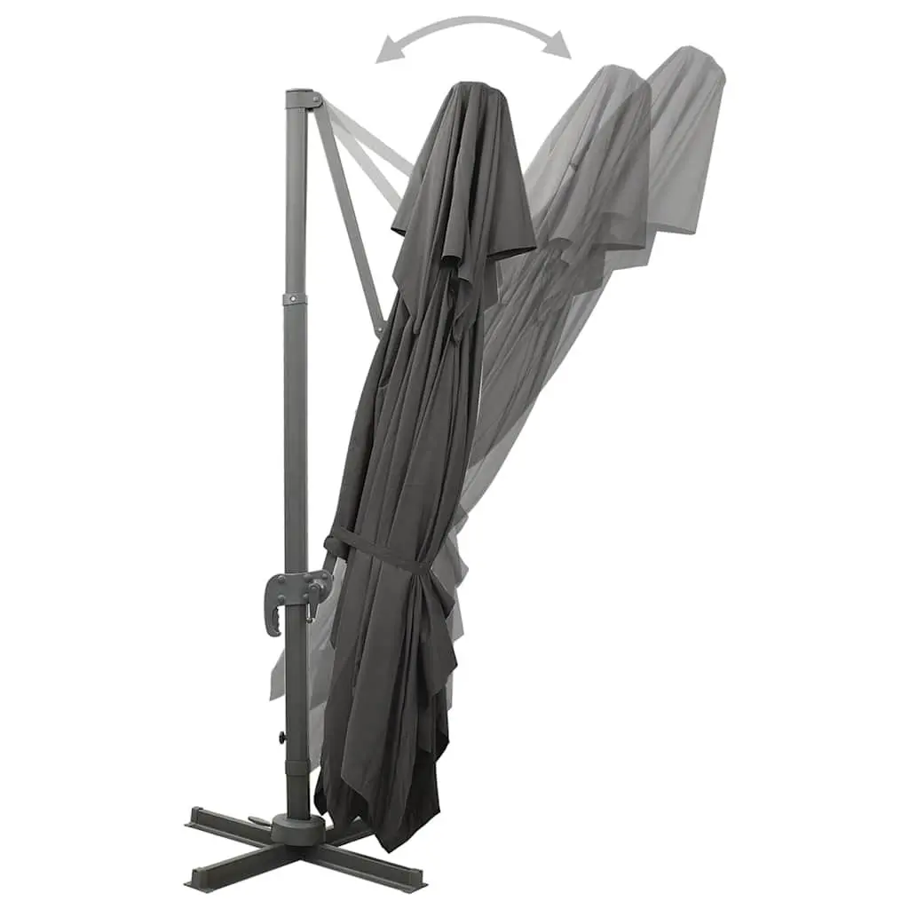 Cantilever Garden Parasol Double Top Anthracite Outdoor Sunshade Umbrella