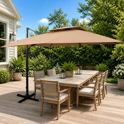 300x300 cm Cantilever Garden Parasol with Aluminium Frame