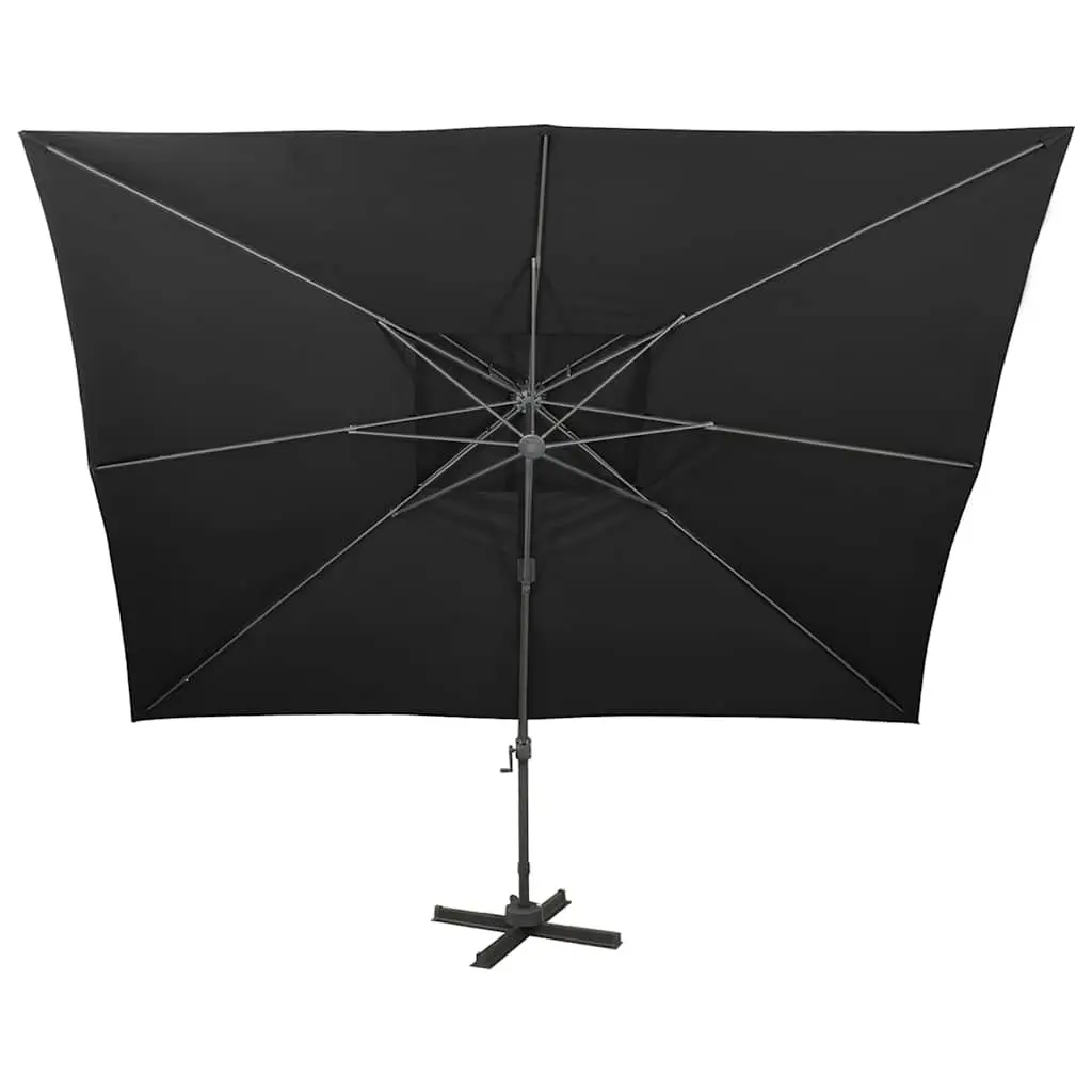 Cantilever Garden Parasol Outdoor Shade Double Top 400x300cm Black