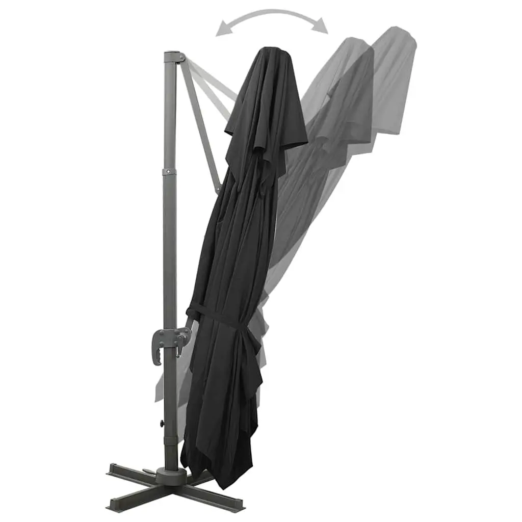 Cantilever Garden Parasol Outdoor Shade Double Top 400x300cm Black