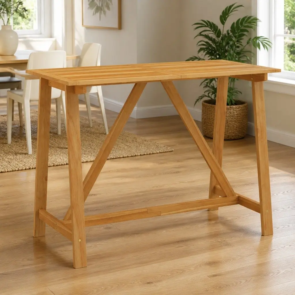 Garden Bar Table 140x70x104 cm Solid Acacia Wood Indoor Outdoor Furniture