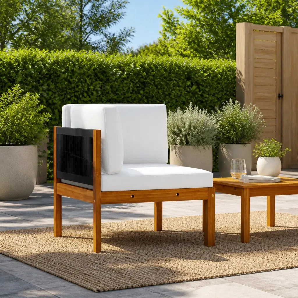 Garden Corner Sofa Set Outdoor Patio Furniture White