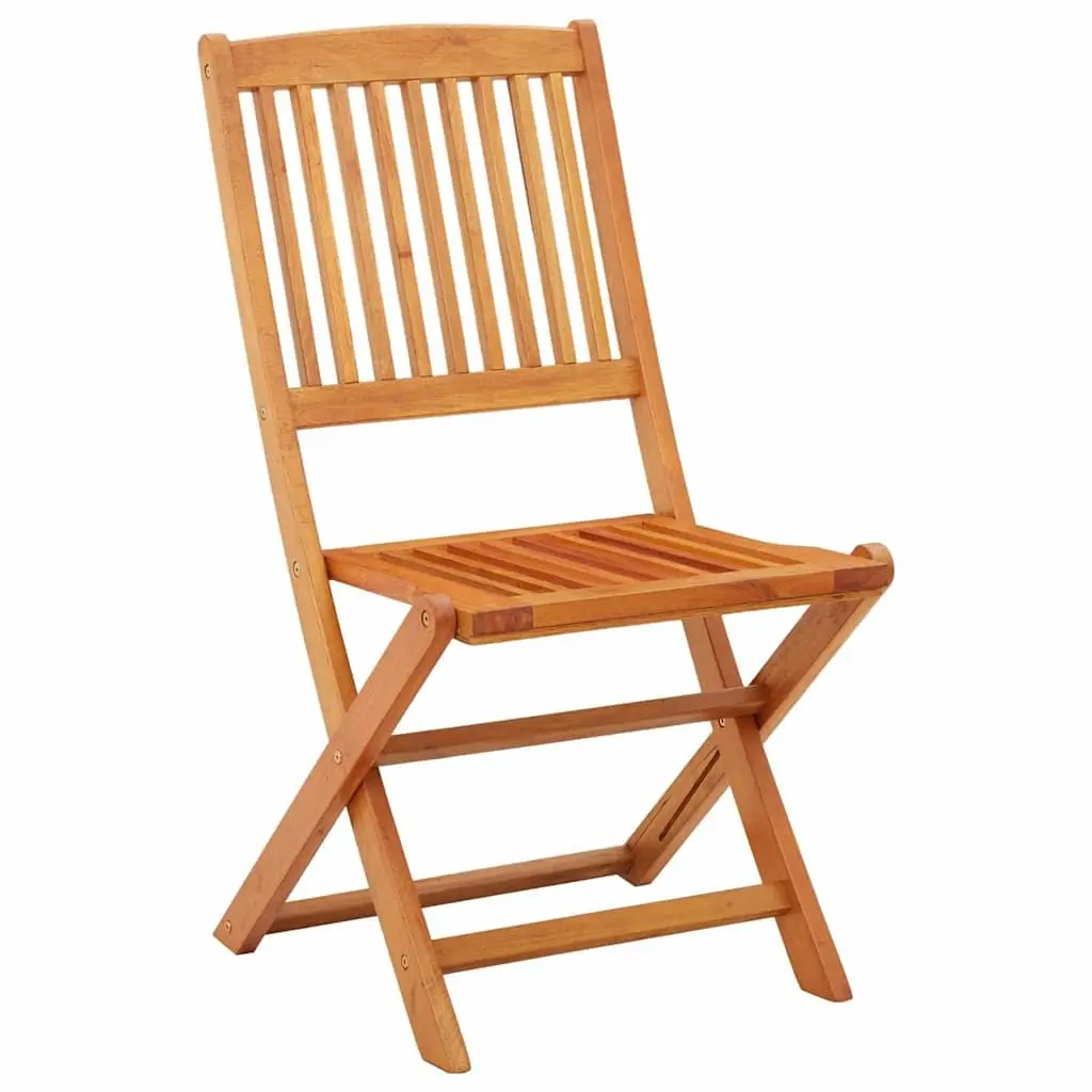 Folding Dining Chairs Set for Garden Patio 4 Piece Brown Eucalyptus Wood