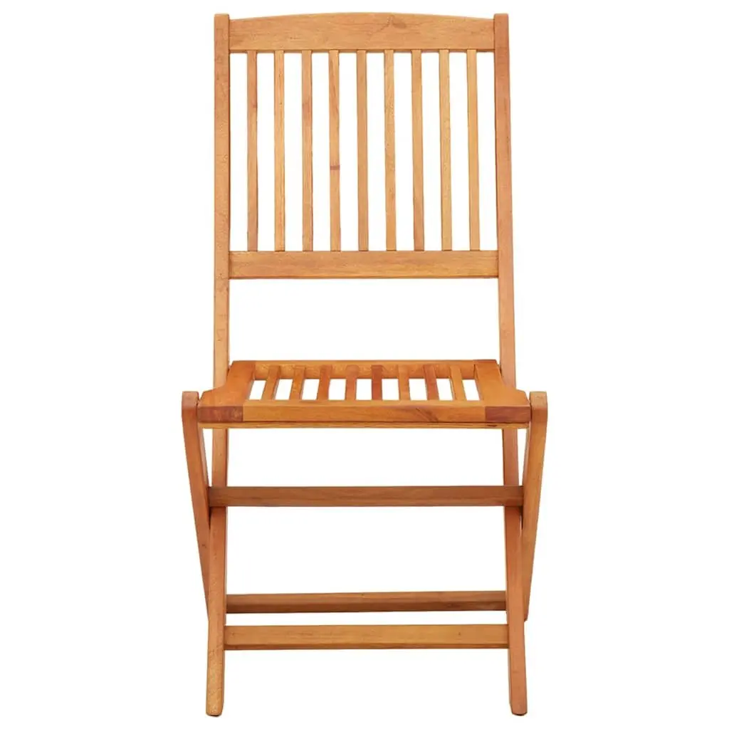Folding Dining Chairs Set for Garden Patio 4 Piece Brown Eucalyptus Wood