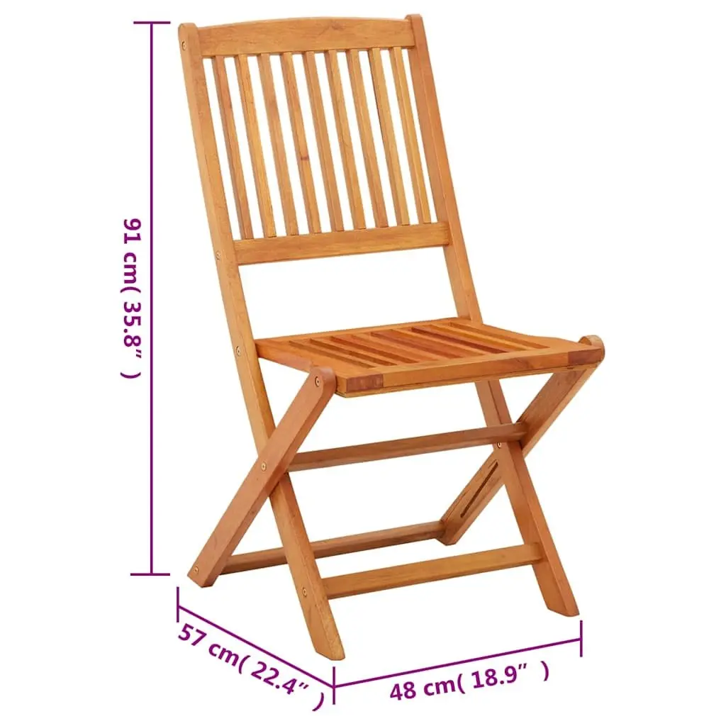Folding Dining Chairs Set for Garden Patio 4 Piece Brown Eucalyptus Wood
