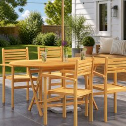 Folding Outdoor Dining Table 160x85x75cm Solid Wood Garden Furniture Brown