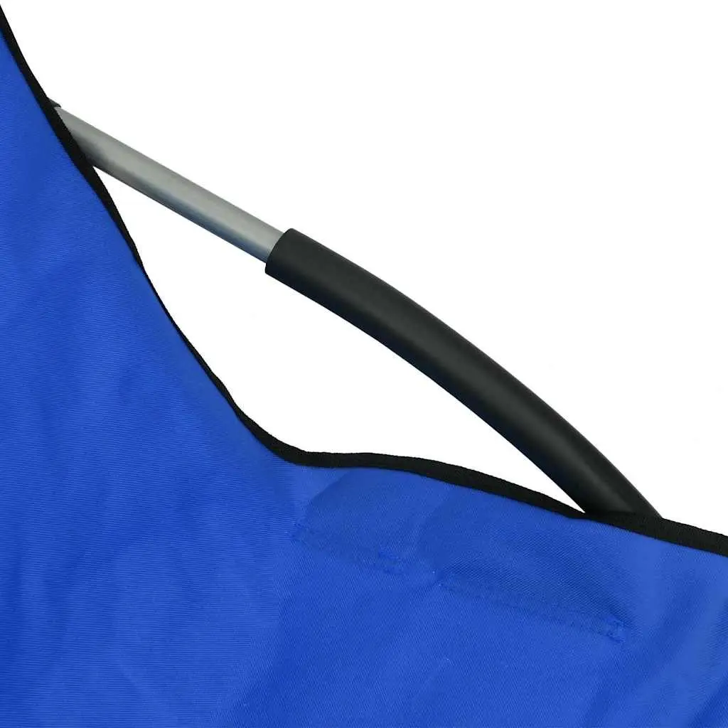 Folding Beach Chairs Outdoor Use Blue Fabric 2 Piece