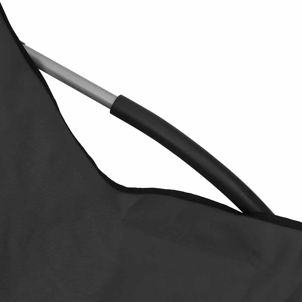 Folding Beach Chairs Set of 2 for Outdoor Use Black Portable Lightweight Camping Garden Seating