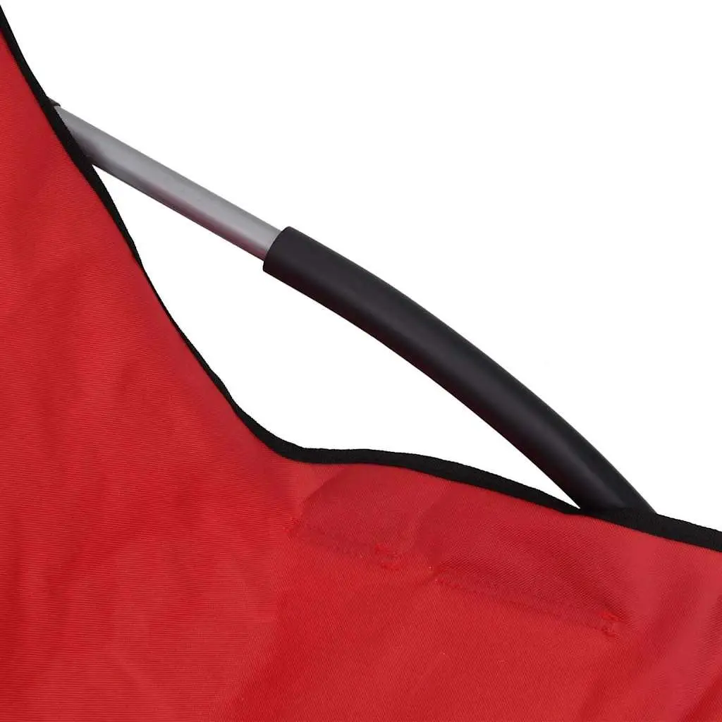 Folding Beach Chairs Outdoor Camping Red Oxford Fabric 2 Pieces