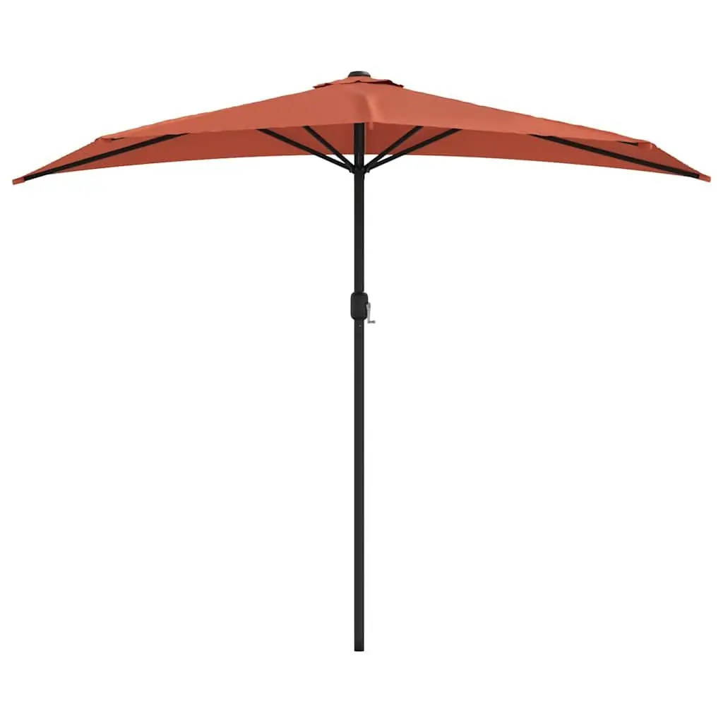 Half Round Balcony Parasol Outdoor Shade 270x144x222 cm UV Protection Crank