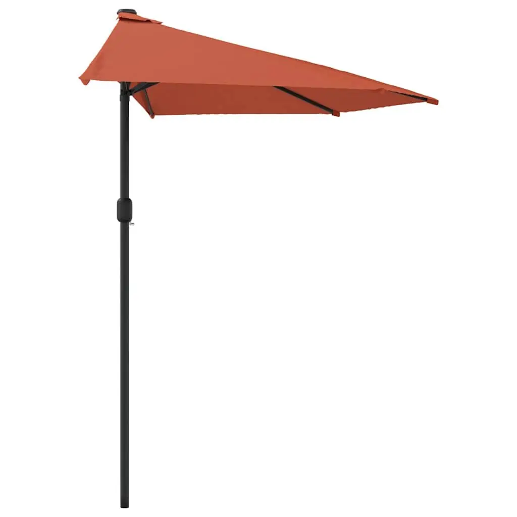 Half Round Balcony Parasol Outdoor Shade 270x144x222 cm UV Protection Crank