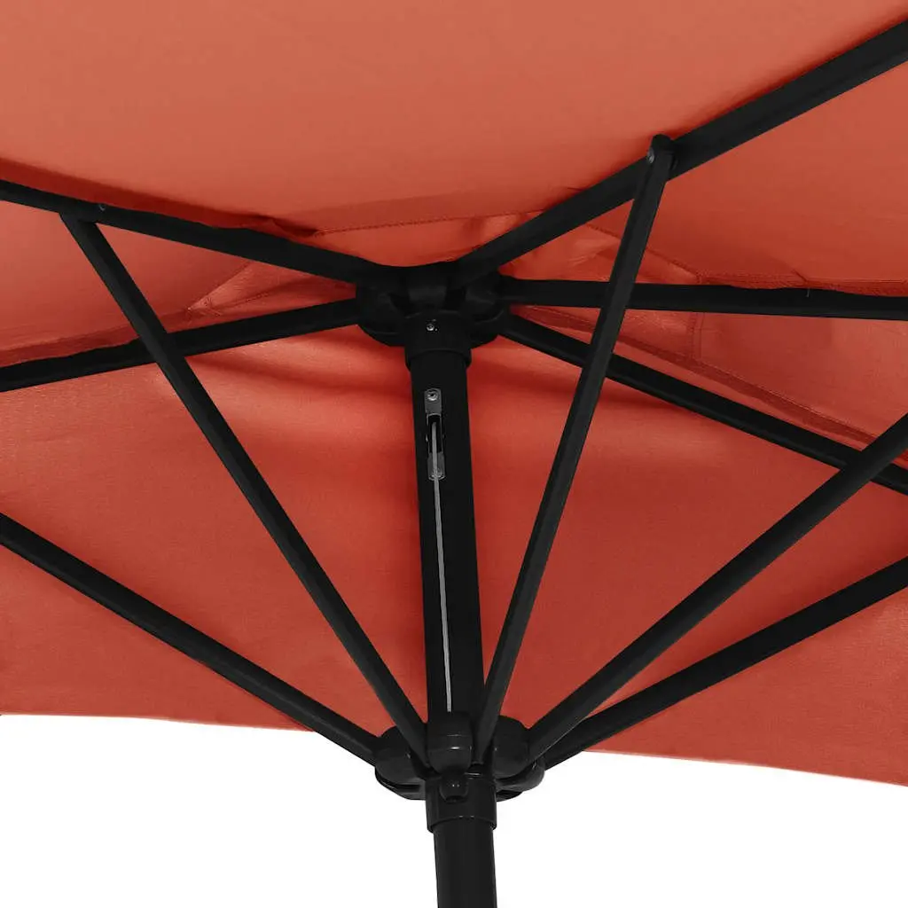 Half Round Balcony Parasol Outdoor Shade 270x144x222 cm UV Protection Crank