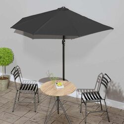 Half Round Balcony Parasol - Specs: 270 x 144 x 222 cm
