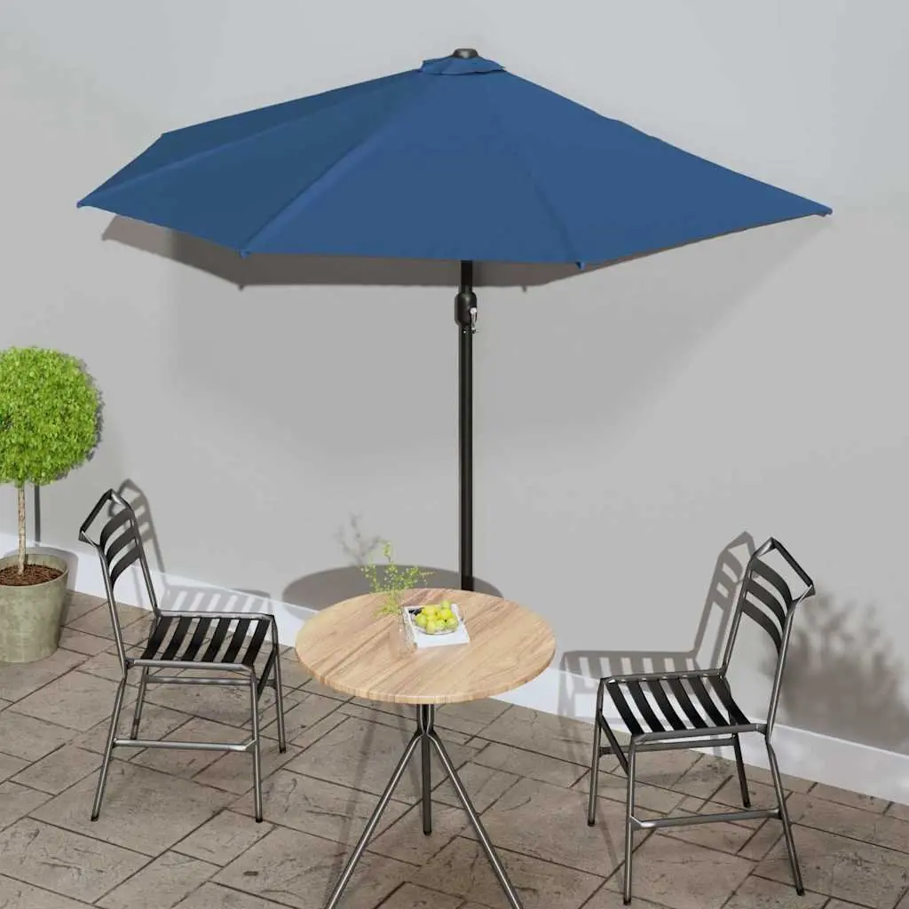 Blue Half Round Balcony Parasol Umbrella