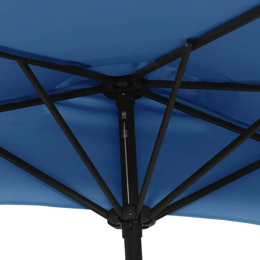 Blue Half Round Balcony Parasol Umbrella
