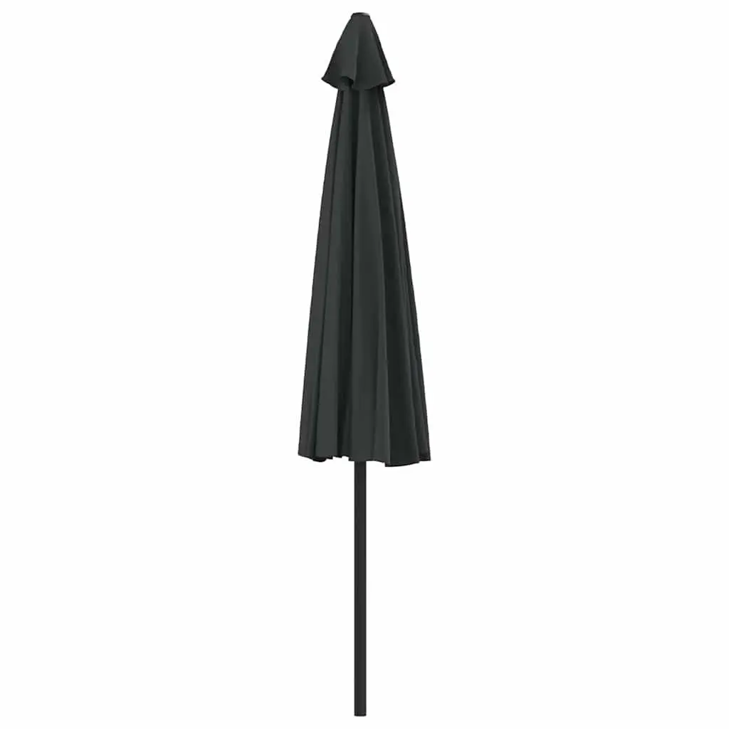 Half Round Balcony Parasol Outdoor Shade Umbrella 300L x 155W x 223H cm Black