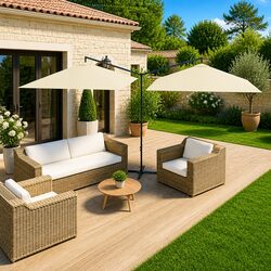 Double Garden Parasol with Dimensions 600x300cm