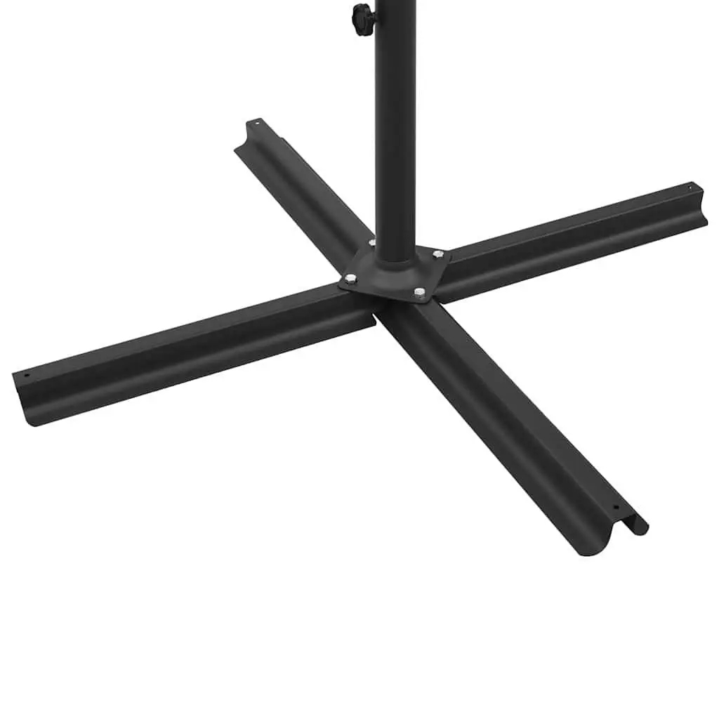 Double Garden Parasol Outdoor Sunshade Patio Umbrella Steel Pole Base 600x300cm