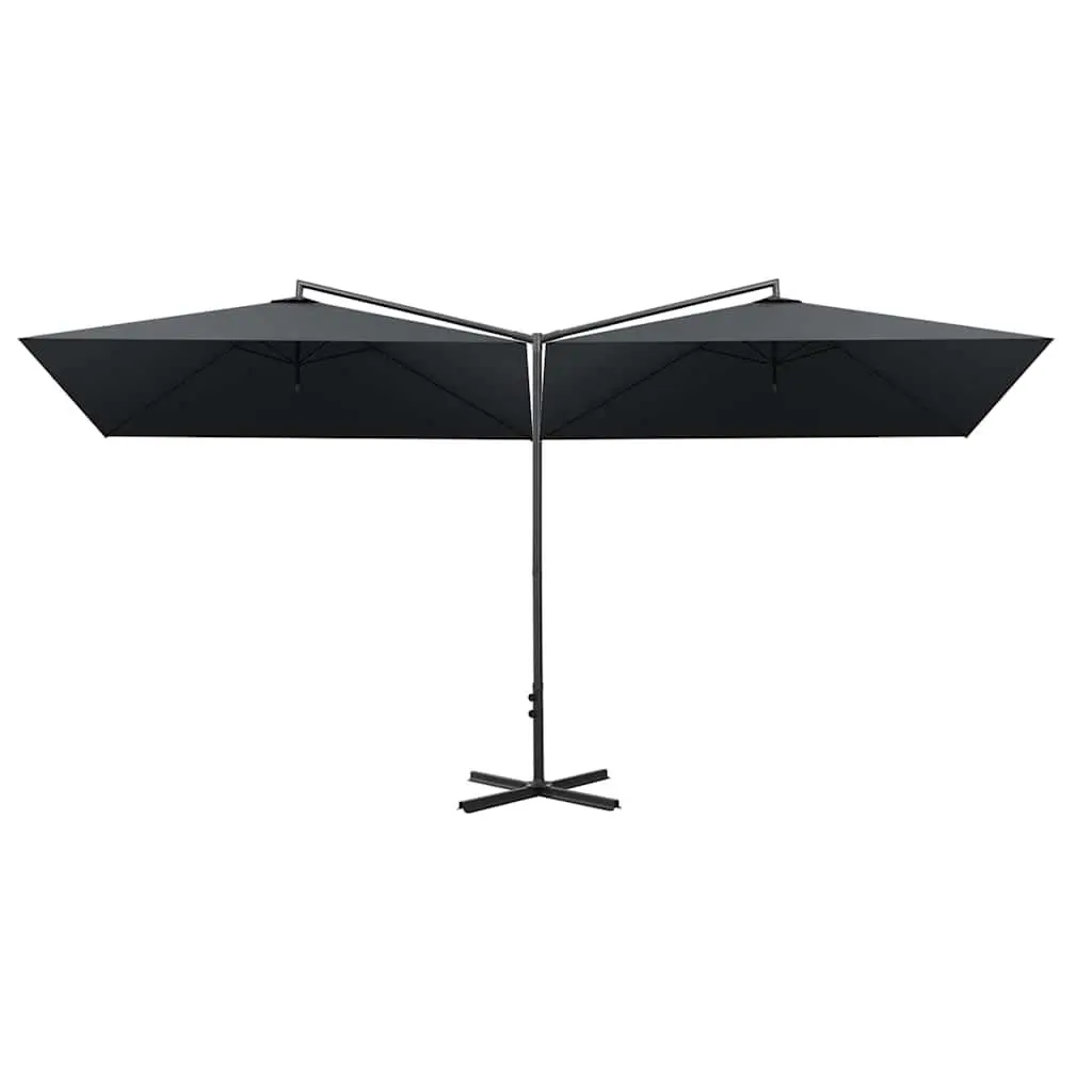 Double Garden Parasol Outdoor Use 600x300cm Anthracite