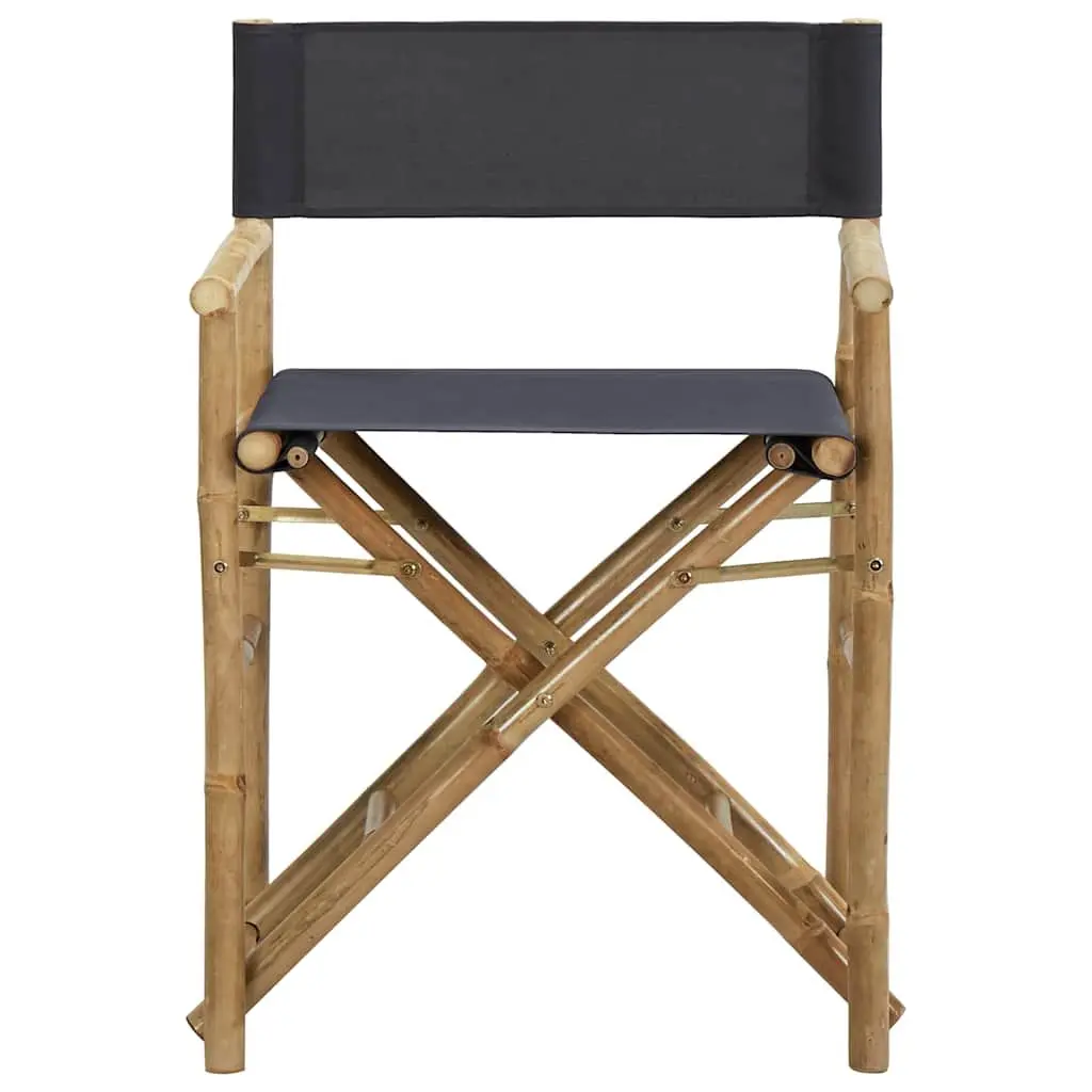 2 Grey Folding Director's Chairs