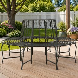 Grey Steel Tree Bench 160cm – Specs and Features