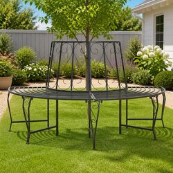 Specifications of Half Round Tree Bench 160cm Grey Steel