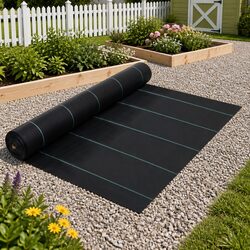 Weed Control Mat Black 1x200 m: Polypropylene Landscape Fabric