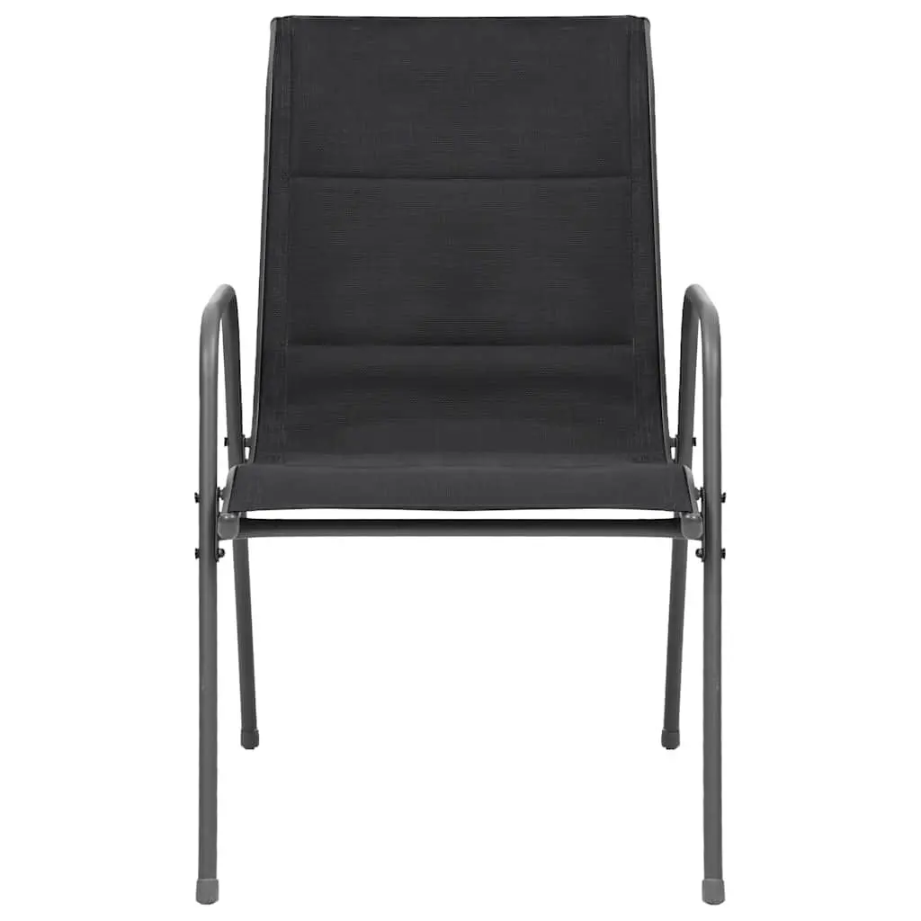 Stackable Outdoor Chairs for Garden Patio Seating Set 4 Piece Black
