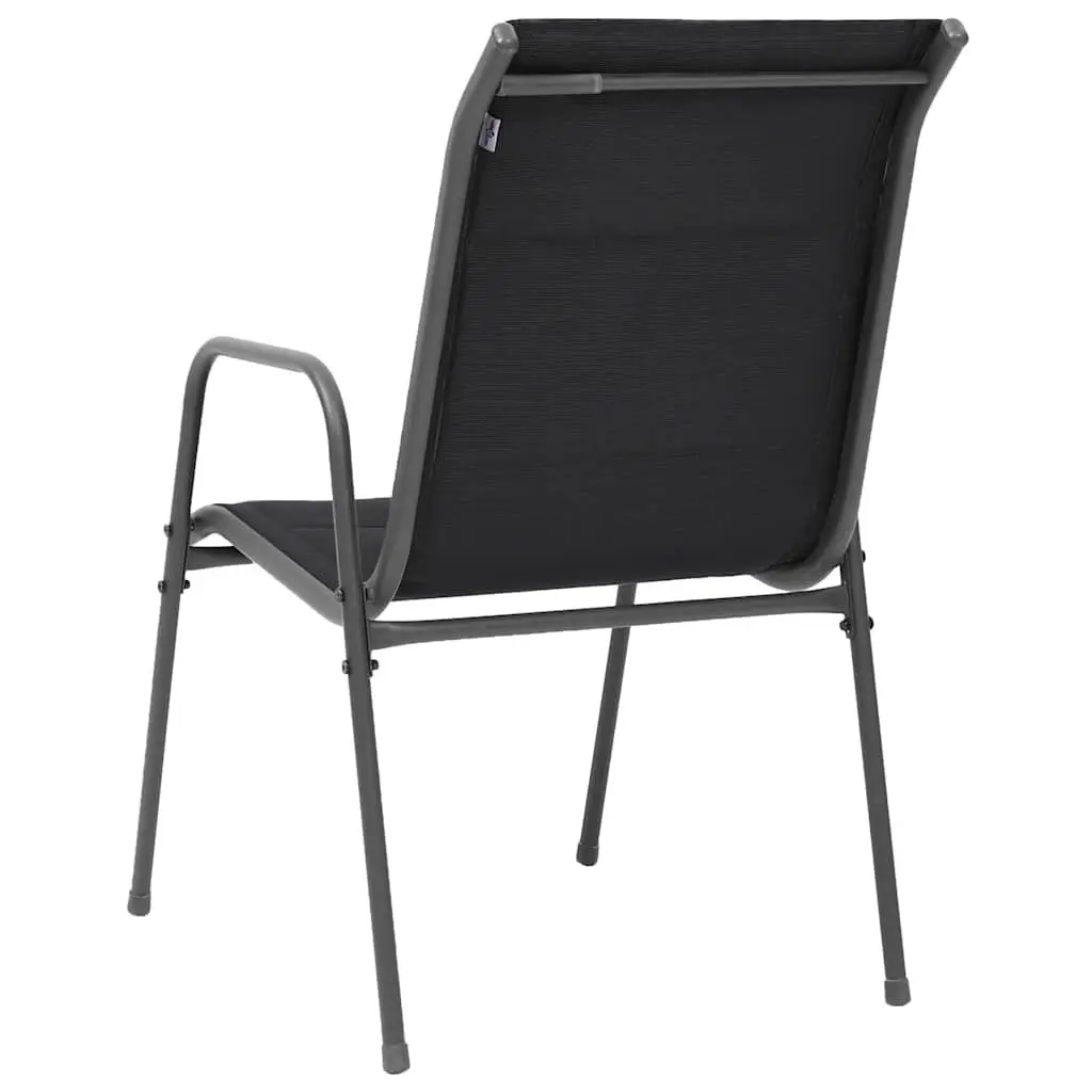 Stackable Outdoor Chairs for Garden Patio Seating Set 4 Piece Black