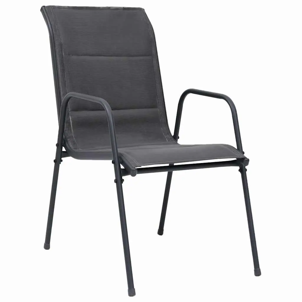 Stackable Outdoor Dining Chairs 2 pcs Garden Seating Patio Furniture Anthracite