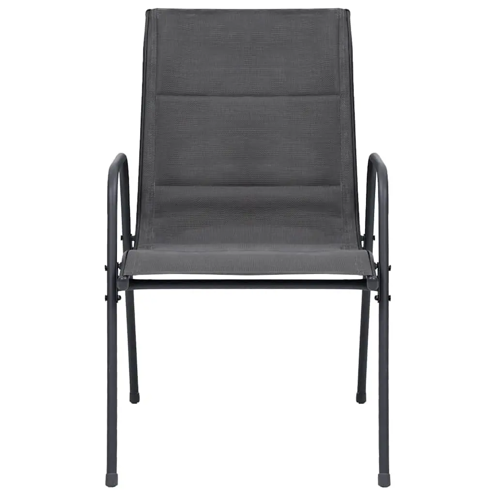 Stackable Outdoor Dining Chairs 2 pcs Garden Seating Patio Furniture Anthracite